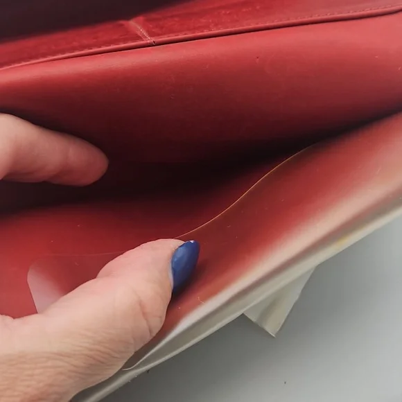 Vintage Coach Wallet Distressed Red Leather Checkbook Holder - Picture 12 of 16